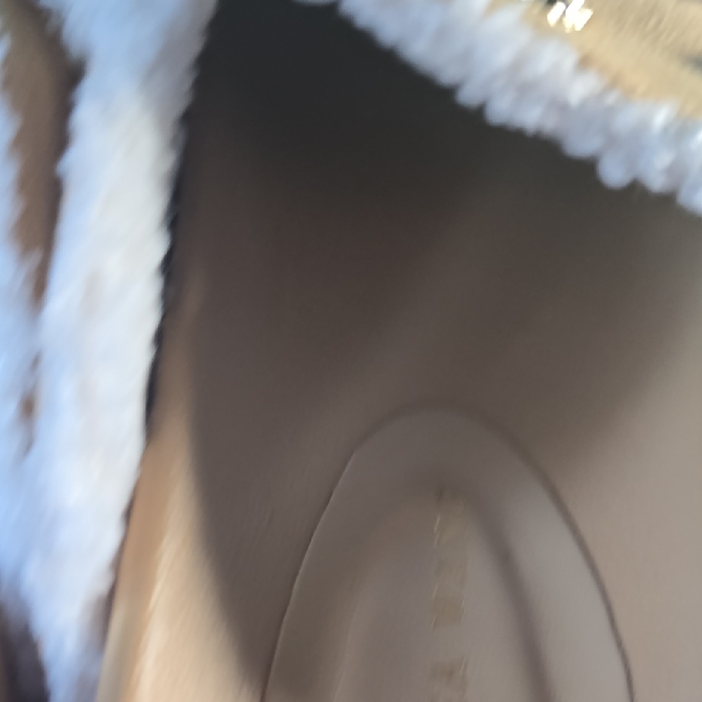 Studded Suede Shearling-Trim Mule Clogs worn once around the house - Picture 3 of 15